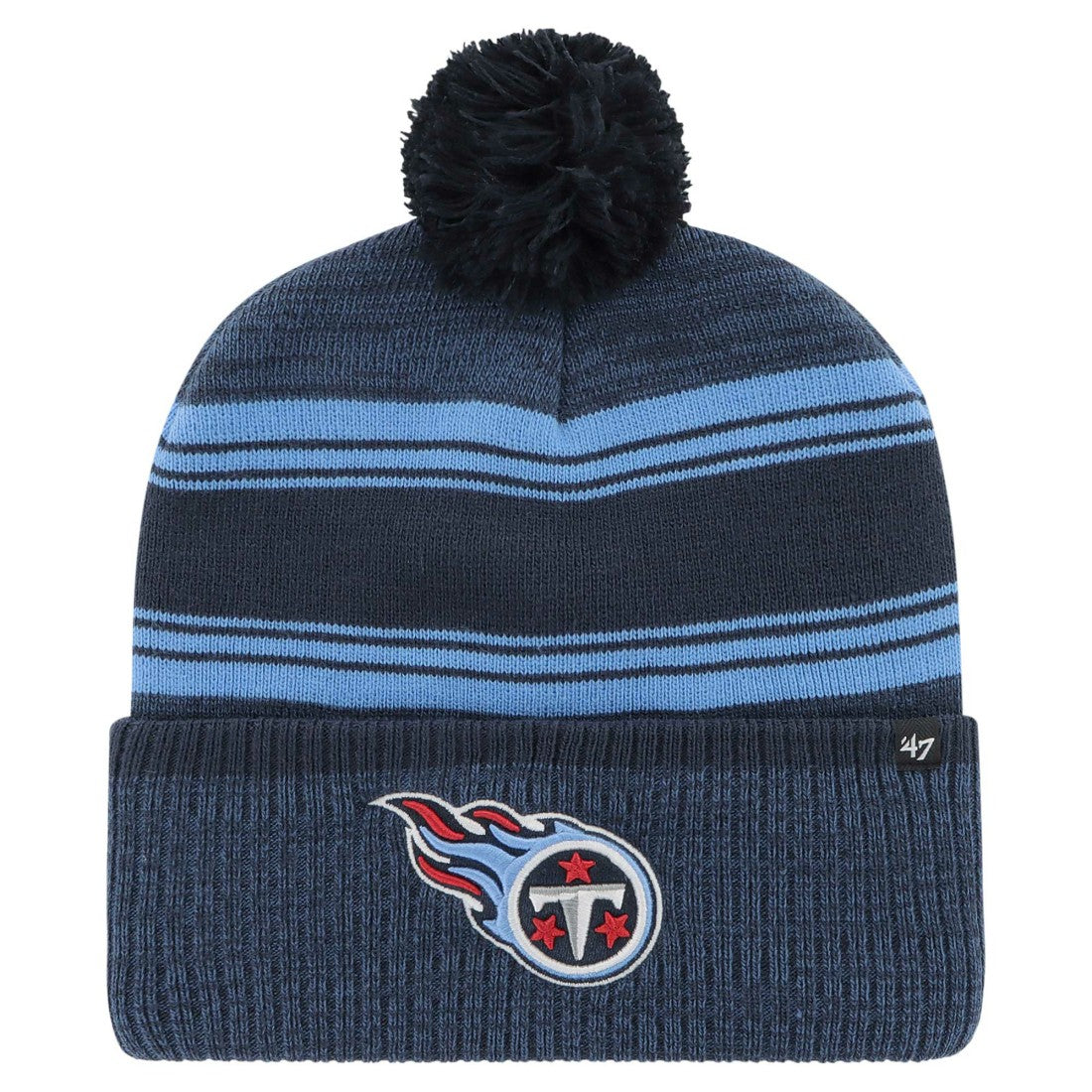 Tennessee Titans '47 Fadeout Cuffed Knit Hat with Pom Navy | 47 brand