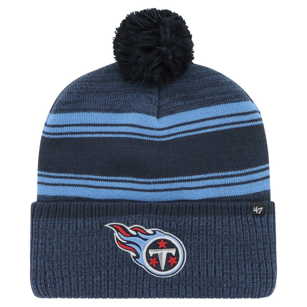 Tennessee Titans '47 Fadeout Cuffed Knit Hat with Pom Navy | 47 brand