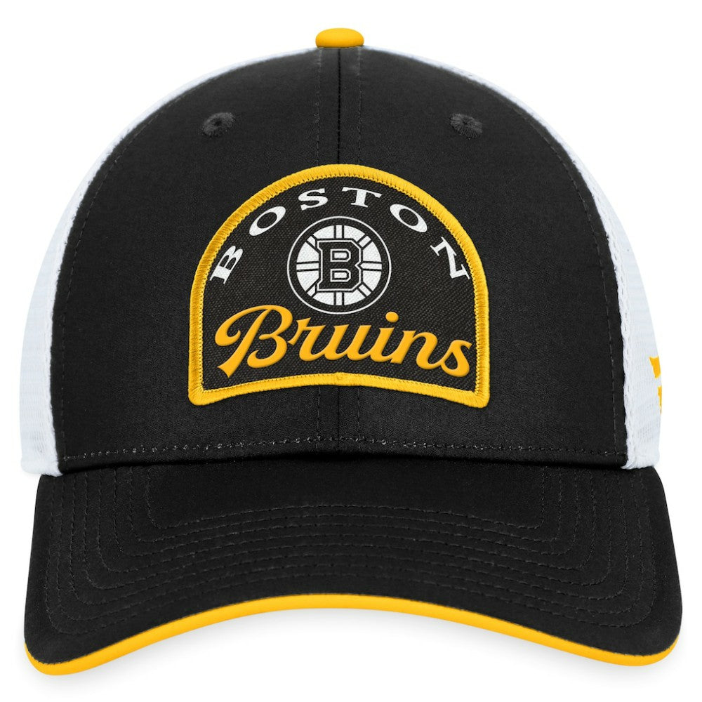 Boston Bruins Fanatics Fundamental Adjustable Hat - Black/White - NHL