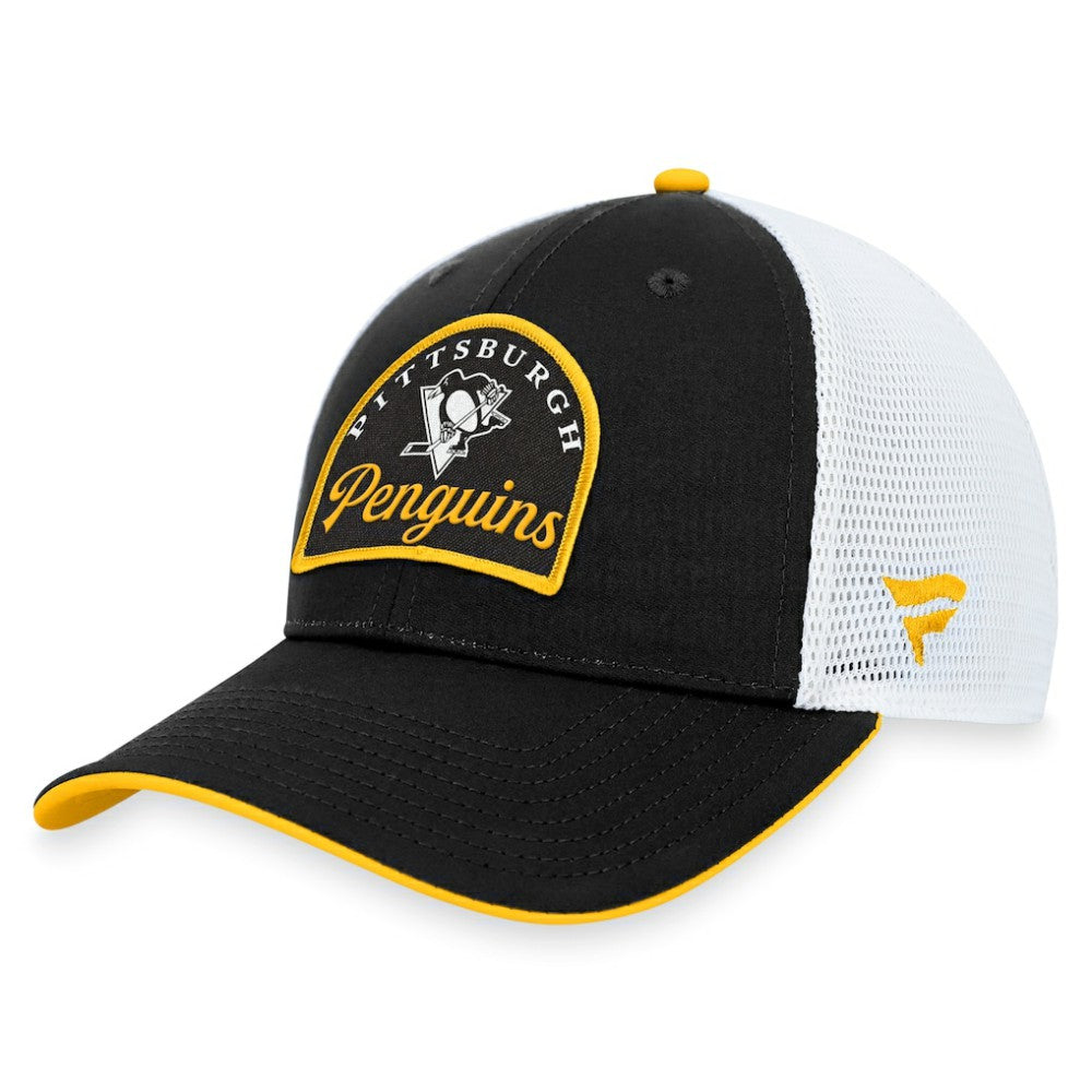 Pittsburgh Penguins Fanatics Fundamental Adjustable Hat - Black/White - NHL