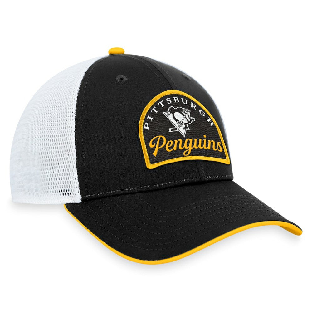 Pittsburgh Penguins Fanatics Fundamental Adjustable Hat - Black/White - NHL
