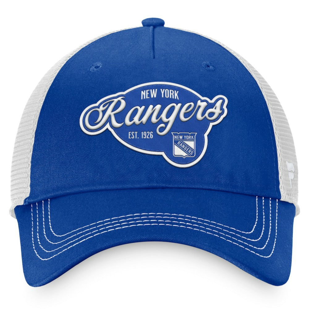 New York Rangers Fanatics Women's Fundamental Trucker Adjustable Hat - Navy/White - NHL