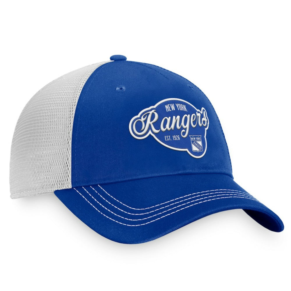 New York Rangers Fanatics Women's Fundamental Trucker Adjustable Hat - Navy/White - NHL