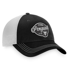 Pittsburgh Penguins Fanatics Women's Fundamental Trucker Adjustable Hat - Black/White - NHL