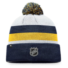 St. Louis Blues Fanatics Fundamental Cuffed Knit Hat with Pom - Navy/Gold - NHL