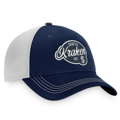 Seattle Kraken Fanatics Women's Fundamental Trucker Adjustable Hat - Deep Sea Blue/White - NHL
