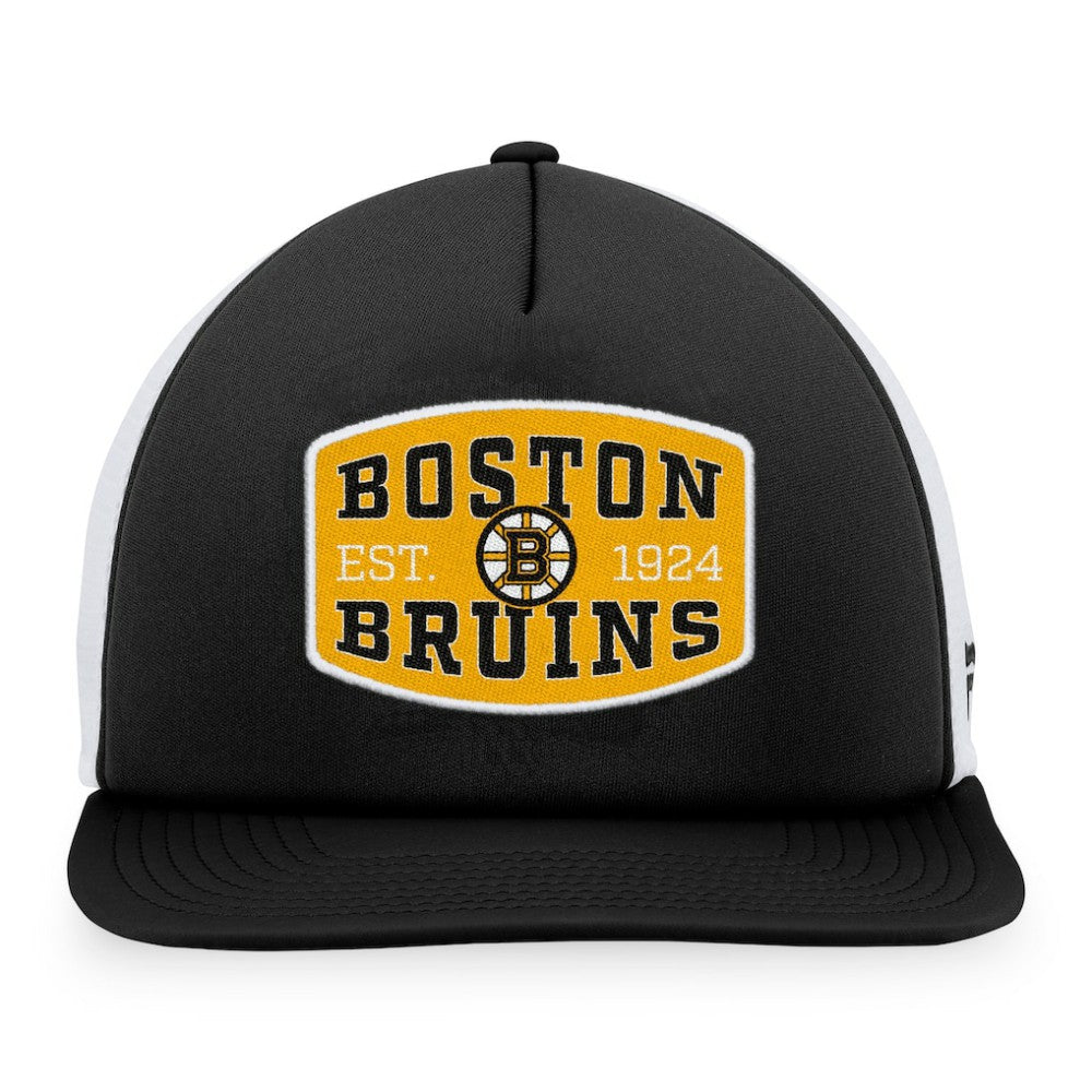Boston Bruins Fanatics Foam Front Patch Trucker Snapback Hat - Black/White - NHL