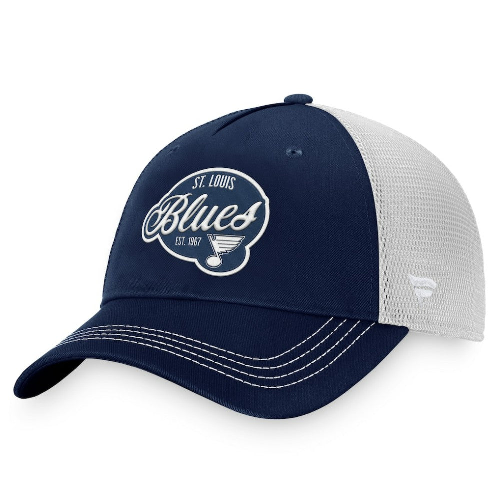 St. Louis Blues Fanatics Women's Fundamental Trucker Adjustable Hat - Navy/White - NHL