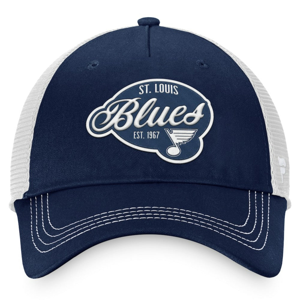 St. Louis Blues Fanatics Women's Fundamental Trucker Adjustable Hat - Navy/White - NHL