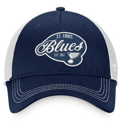 St. Louis Blues Fanatics Women's Fundamental Trucker Adjustable Hat - Navy/White - NHL