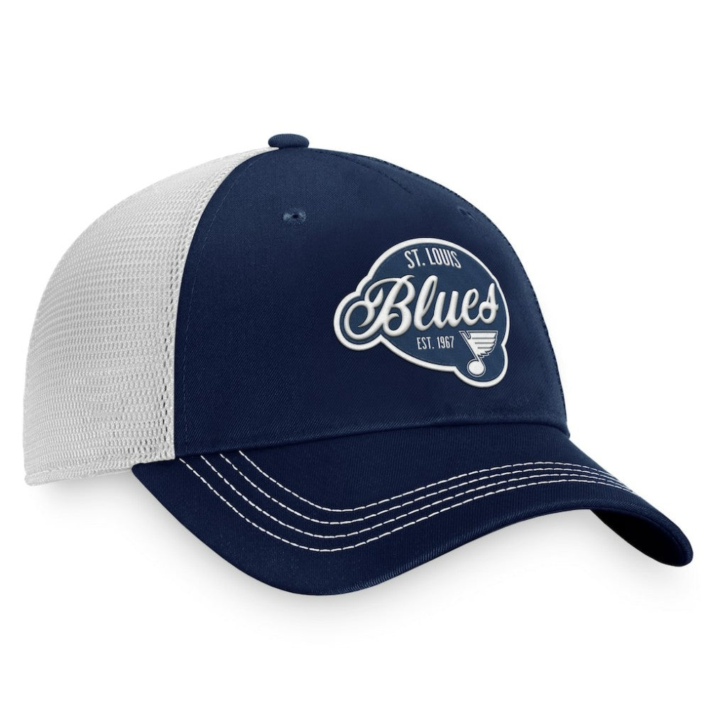 St. Louis Blues Fanatics Women's Fundamental Trucker Adjustable Hat - Navy/White - NHL
