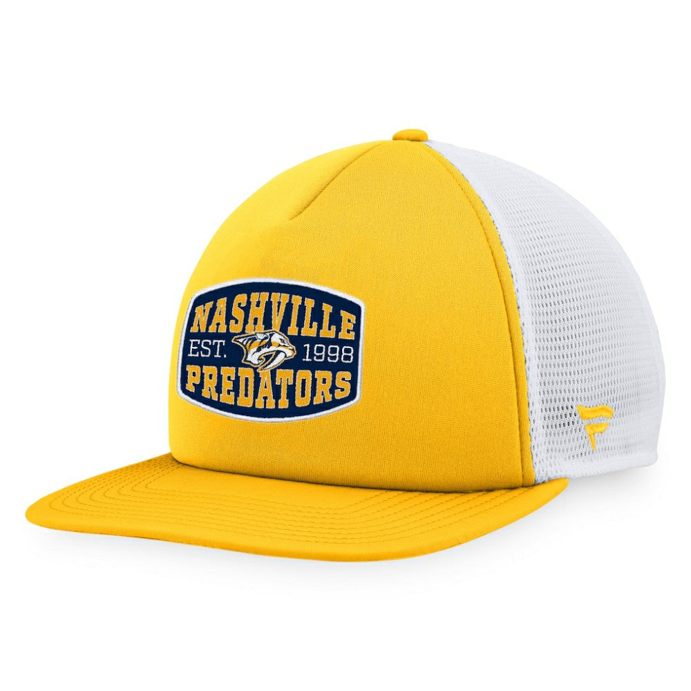 Nashville Predators Fanatics Foam Front Patch Trucker Snapback Hat - Gold/White - NHL