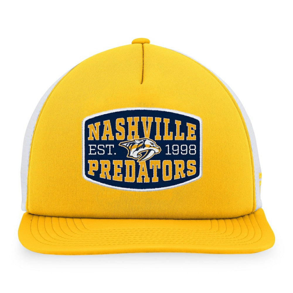 Nashville Predators Fanatics Foam Front Patch Trucker Snapback Hat - Gold/White - NHL