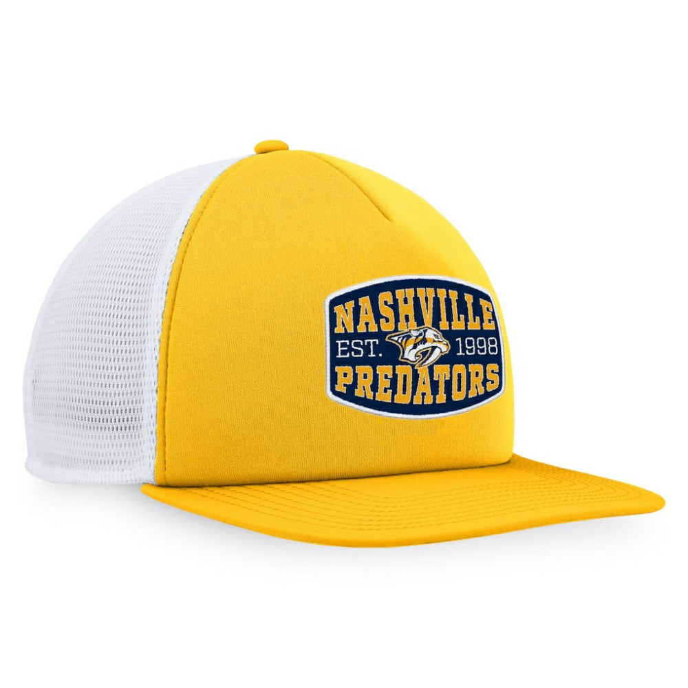 Nashville Predators Fanatics Foam Front Patch Trucker Snapback Hat - Gold/White - NHL