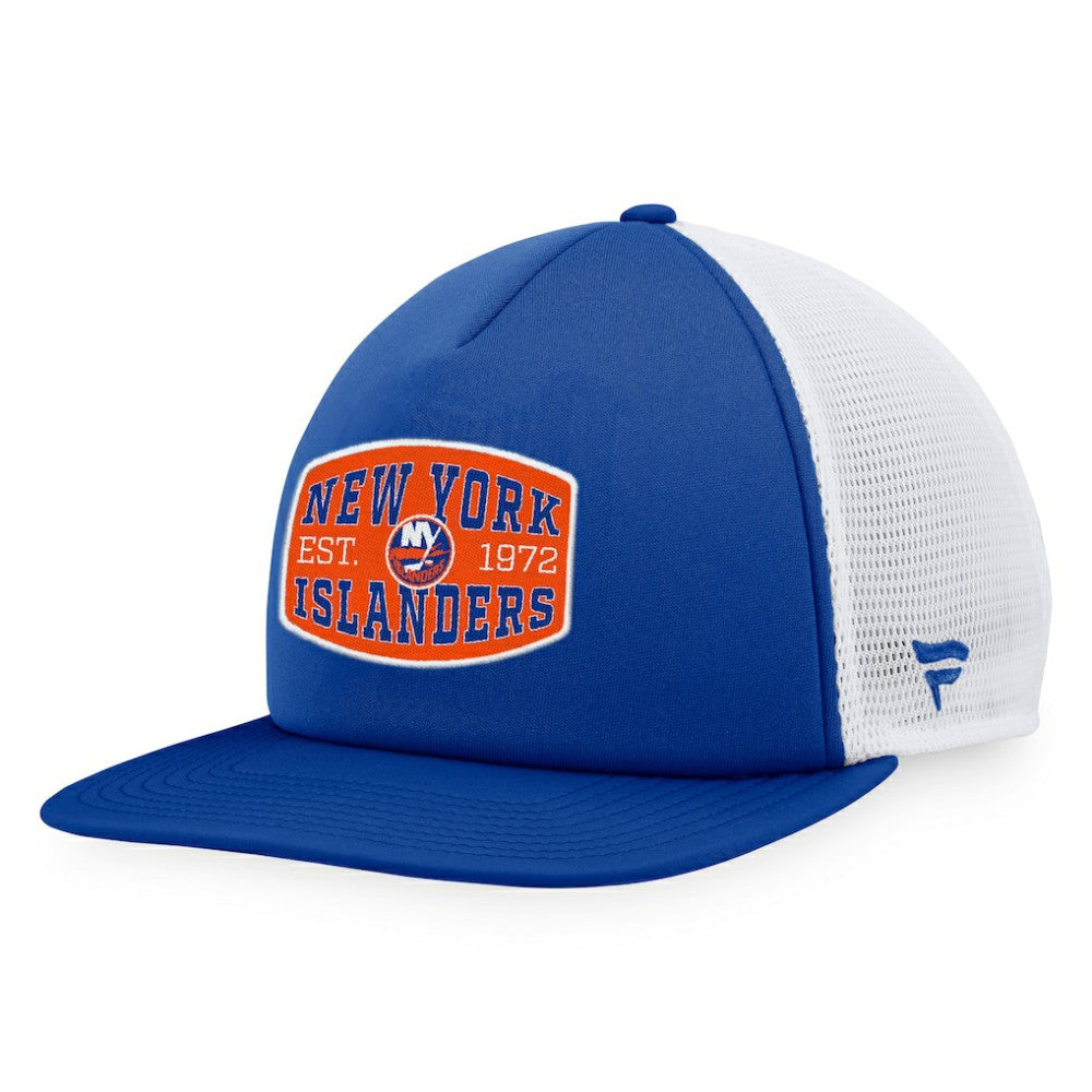 New York Islanders Fanatics Foam Front Patch Trucker Snapback Hat - Royal/White - NHL
