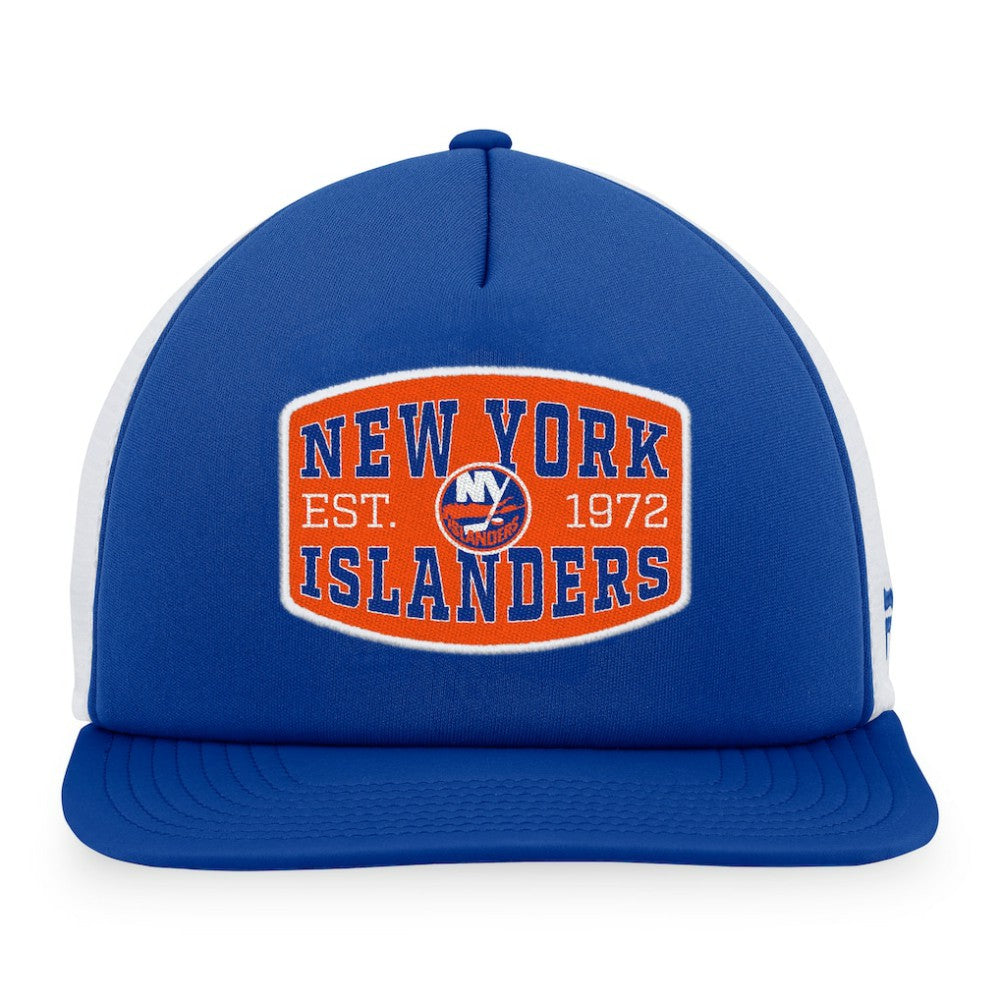 New York Islanders Fanatics Foam Front Patch Trucker Snapback Hat - Royal/White - NHL
