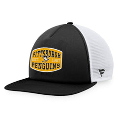 Pittsburgh Penguins Fanatics Foam Front Patch Trucker Snapback Hat - Black/White - NHL
