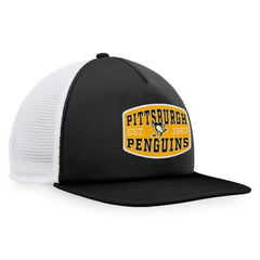 Pittsburgh Penguins Fanatics Foam Front Patch Trucker Snapback Hat - Black/White - NHL