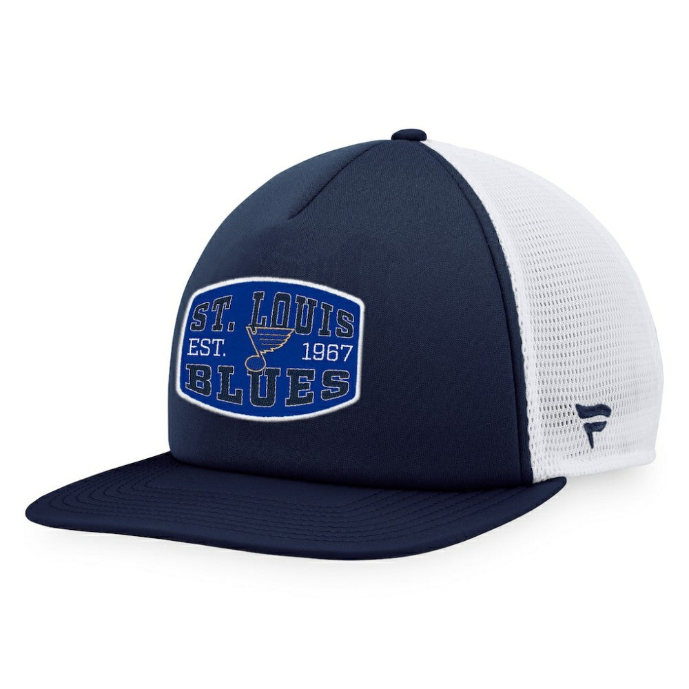 St. Louis Blues Fanatics Foam Front Patch Trucker Snapback Hat - Navy/White - NHL