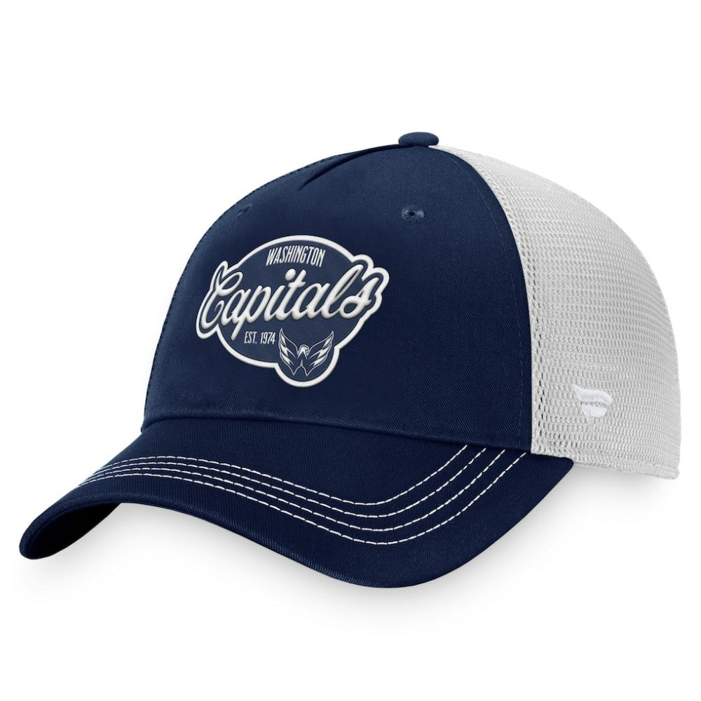 Washington Capitals Fanatics Women's Fundamental Trucker Adjustable Hat - Navy/White - NHL