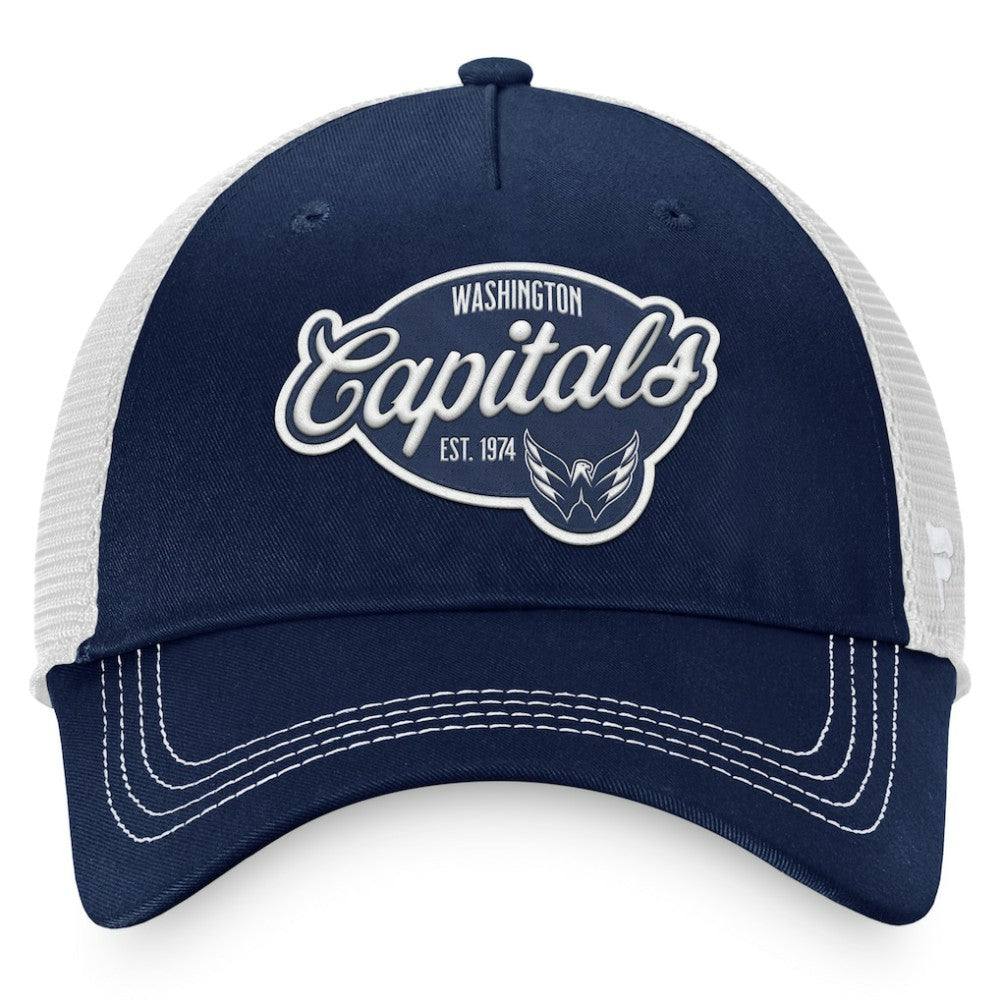Washington Capitals Fanatics Women's Fundamental Trucker Adjustable Hat - Navy/White - NHL