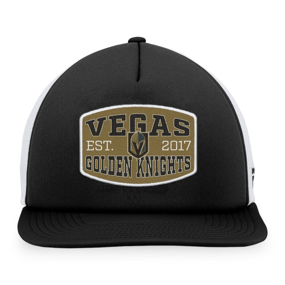 Vegas Golden Knights Fanatics Foam Front Patch Trucker Snapback Hat - Black/White - NHL