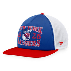 New York Rangers Fanatics Heritage Vintage Foam Front Trucker Snapback Hat - Blue/Red - NHL