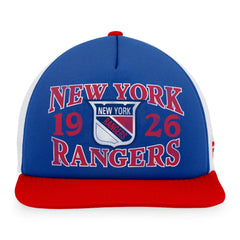 New York Rangers Fanatics Heritage Vintage Foam Front Trucker Snapback Hat - Blue/Red - NHL