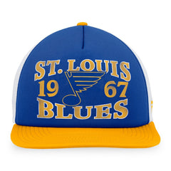 St. Louis Blues Fanatics Heritage Vintage Foam Front Trucker Snapback Hat - Blue/Gold - NHL