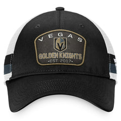 Vegas Golden Knights Fanatics Fundamental Striped Trucker Adjustable Hat - Black/White - NHL