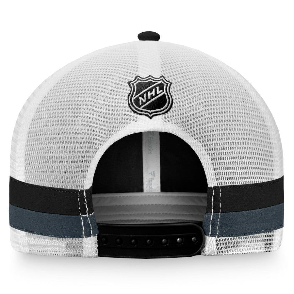 Vegas Golden Knights Fanatics Fundamental Striped Trucker Adjustable Hat - Black/White - NHL