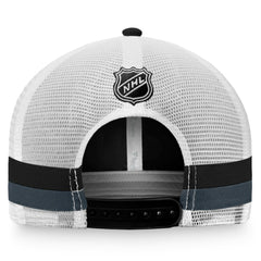 Vegas Golden Knights Fanatics Fundamental Striped Trucker Adjustable Hat - Black/White - NHL