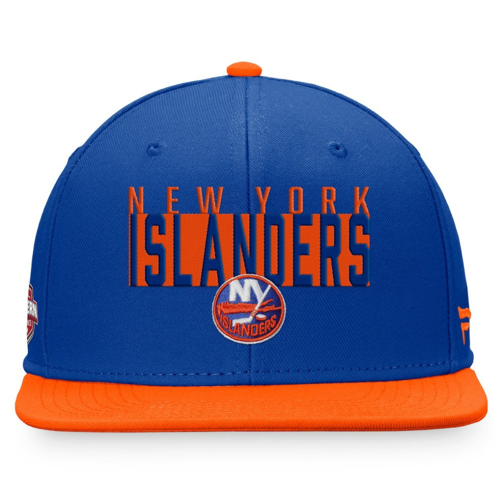 New York Islanders Fanatics Fundamental Colorblocked Snapback Hat - Royal/Orange - NHL
