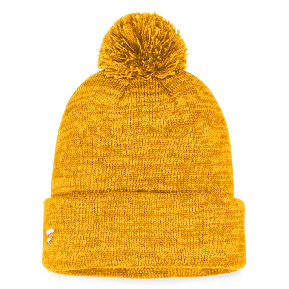 Nashville Predators Fanatics Fundamental Cuffed Knit Hat with Pom - Gold - NHL