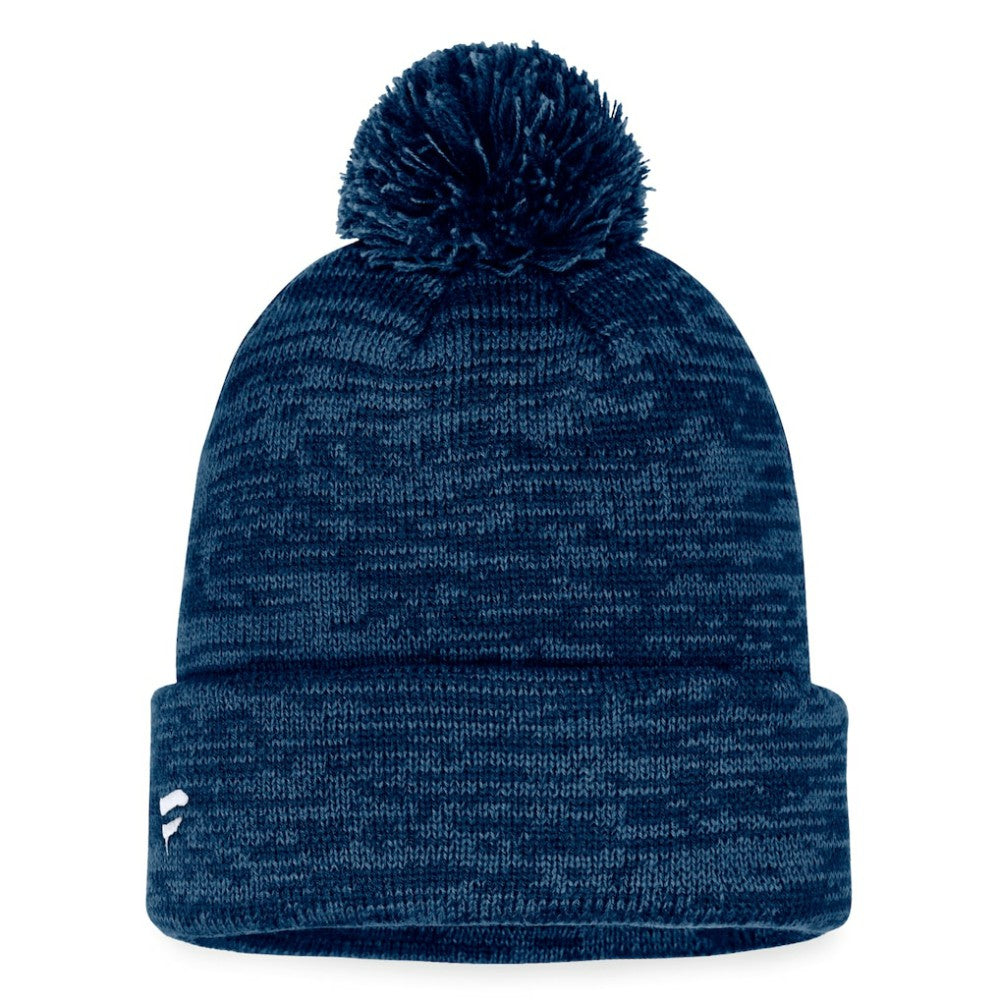 Seattle Kraken Fanatics Fundamental Cuffed Knit Hat with Pom - Deep Sea Blue - NHL