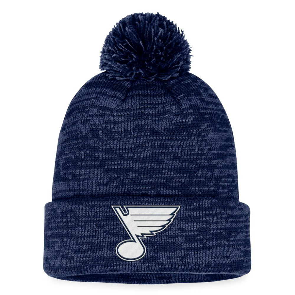 St. Louis Blues Fanatics Fundamental Cuffed Knit Hat with Pom - Navy - NHL