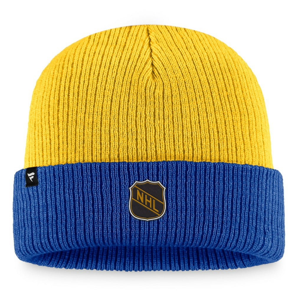St. Louis Blues Fanatics Heritage Vintage Cuffed Knit Hat - Gold/Blue - NHL