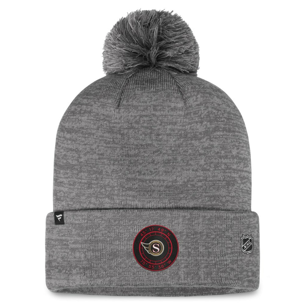 Ottawa Senators Fanatics Authentic Pro Home Ice Cuffed Knit Hat with Pom - Gray - NHL
