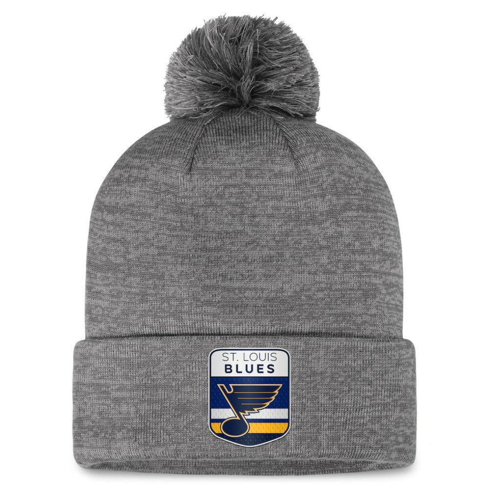 St. Louis Blues Fanatics Authentic Pro Home Ice Cuffed Knit Hat with Pom - Gray - NHL