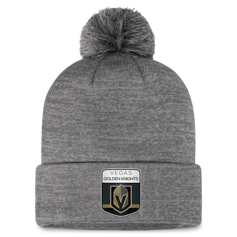 Vegas Golden Knights Fanatics Authentic Pro Home Ice Cuffed Knit Hat with Pom - Gray - NHL