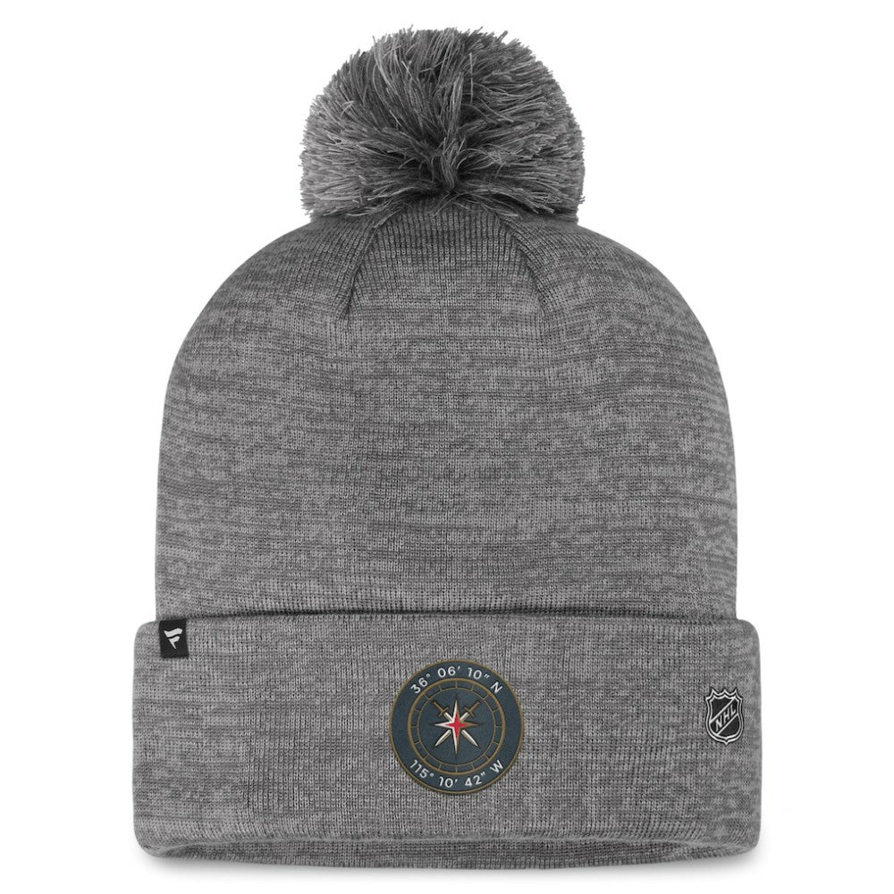 Vegas Golden Knights Fanatics Authentic Pro Home Ice Cuffed Knit Hat with Pom - Gray - NHL