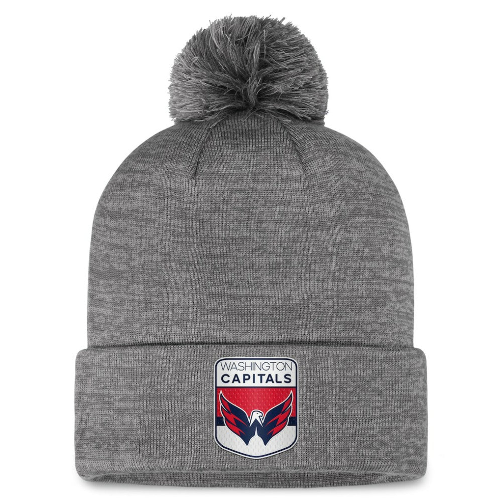 Washington Capitals Fanatics Authentic Pro Home Ice Cuffed Knit Hat with Pom - Gray - NHL