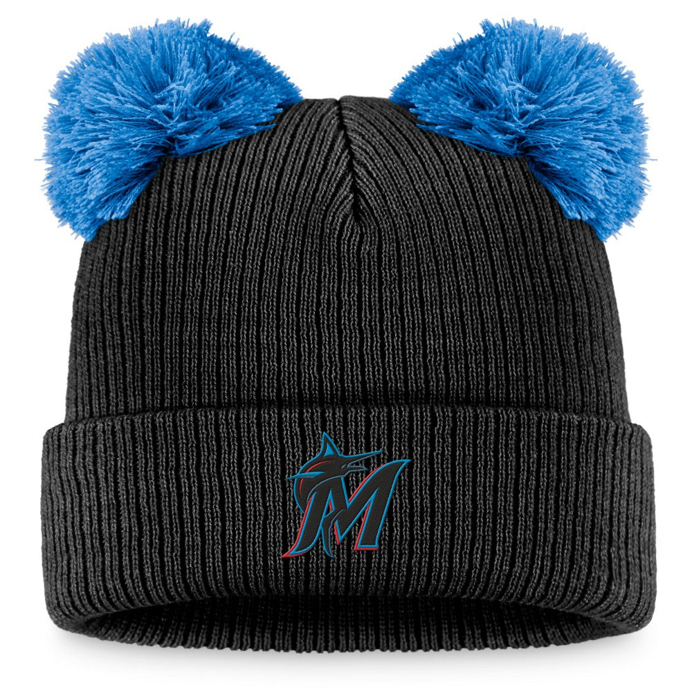 Miami Marlins Fanatics Women's Double Pom Cuffed Knit Hat - MLB