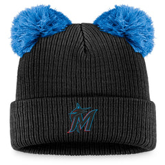 Miami Marlins Fanatics Women's Double Pom Cuffed Knit Hat - MLB