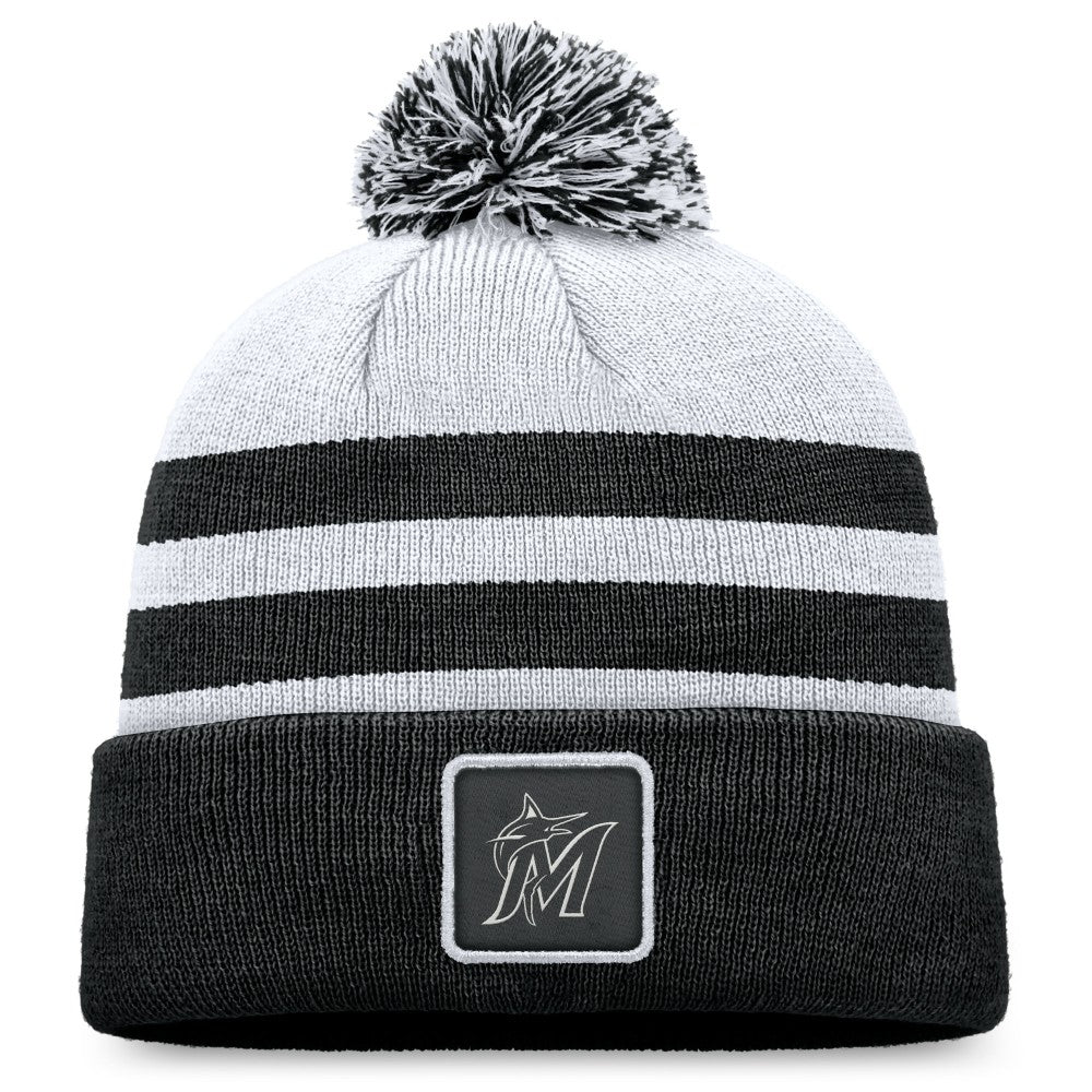 Miami Marlins Fanatics Cuffed Knit Hat with Pom - MLB