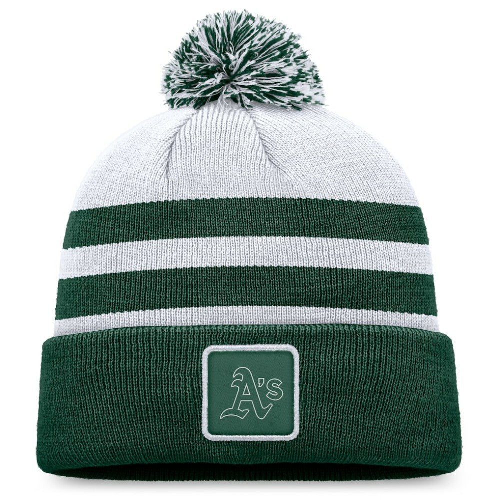Athletics Fanatics Cuffed Knit Hat with Pom - MLB