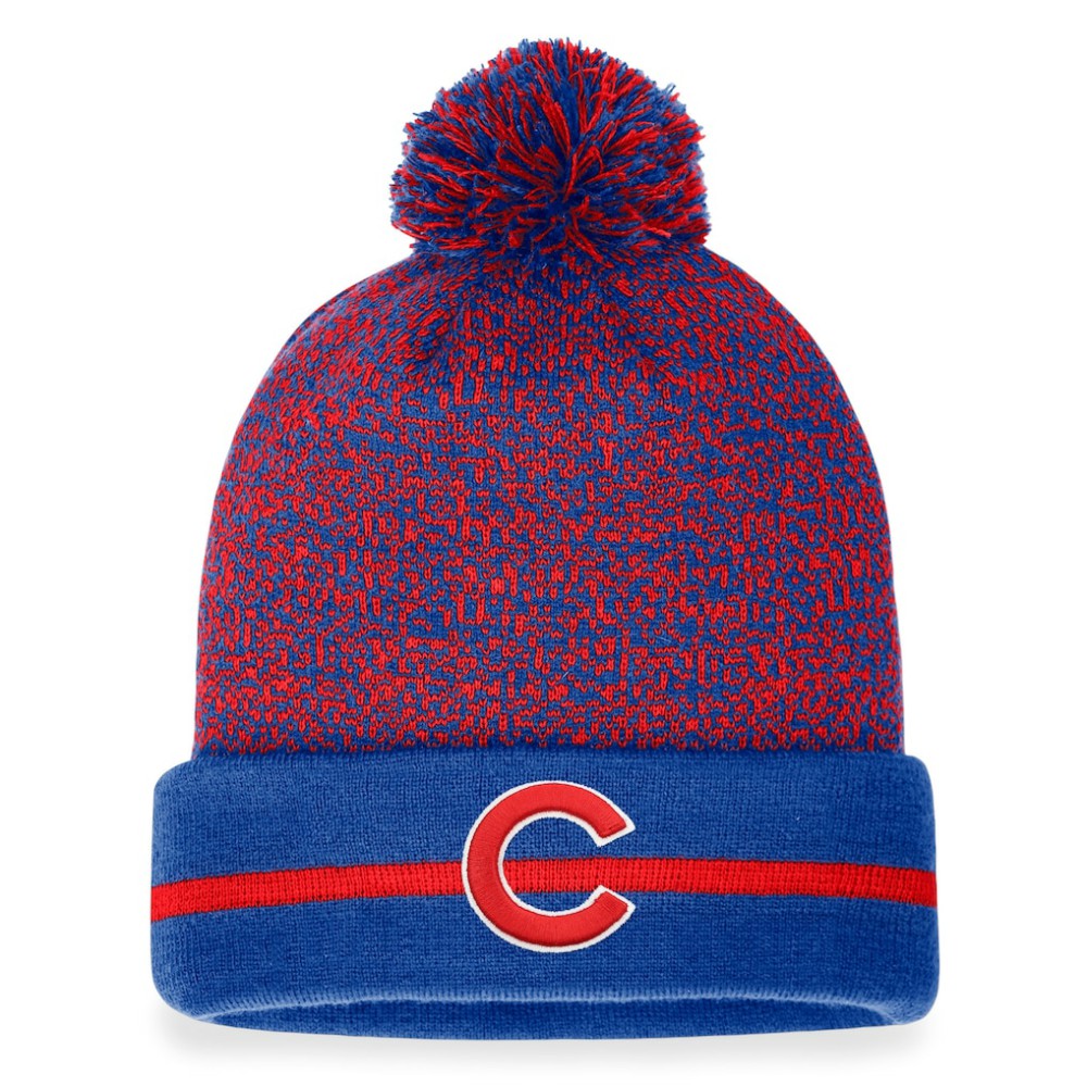 Chicago Cubs Fanatics Space-Dye Cuffed Knit Hat with Pom - MLB