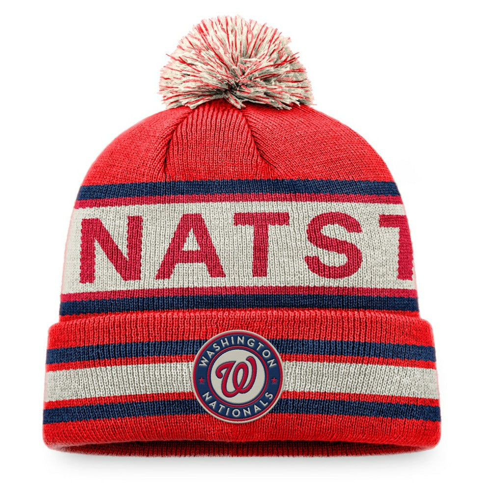 Washington Nationals Fanatics Hometown Slogan Cuffed Knit Hat with Pom - MLB