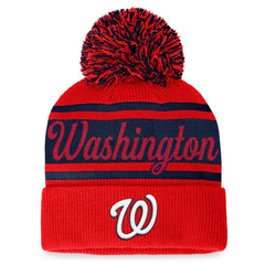 Washington Nationals Fanatics Women's Script Cuffed Knit Hat with Pom - MLB