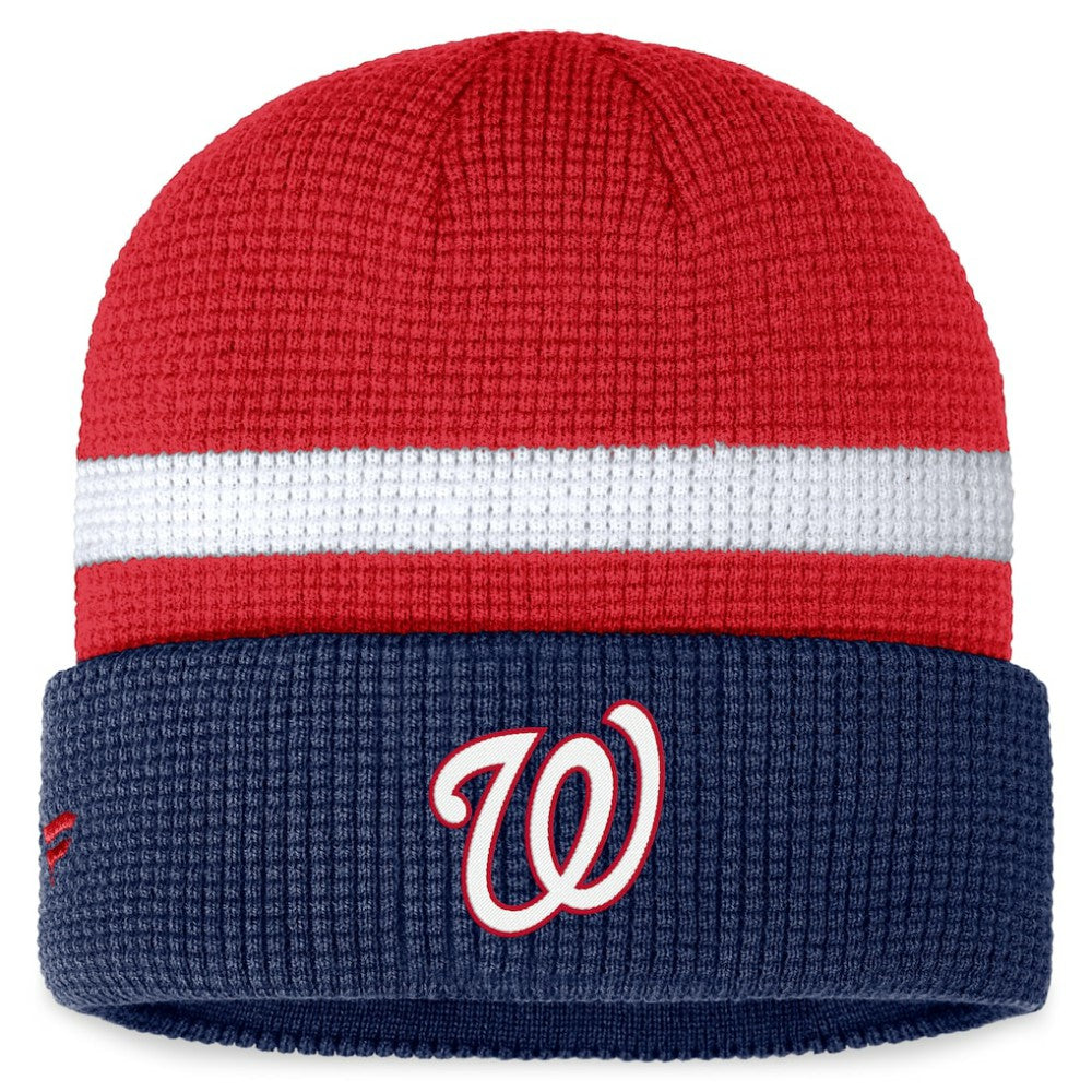 Washington Nationals Fanatics Waffle Cuffed Knit Hat - MLB